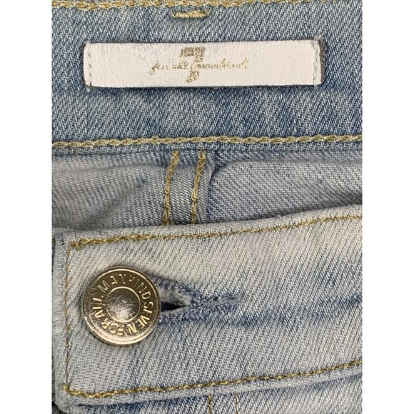 7 For All Mankind Jeans Womens  Size 28 Patchwork Blue Denim Distressed Jeans - Picture 6 of 10